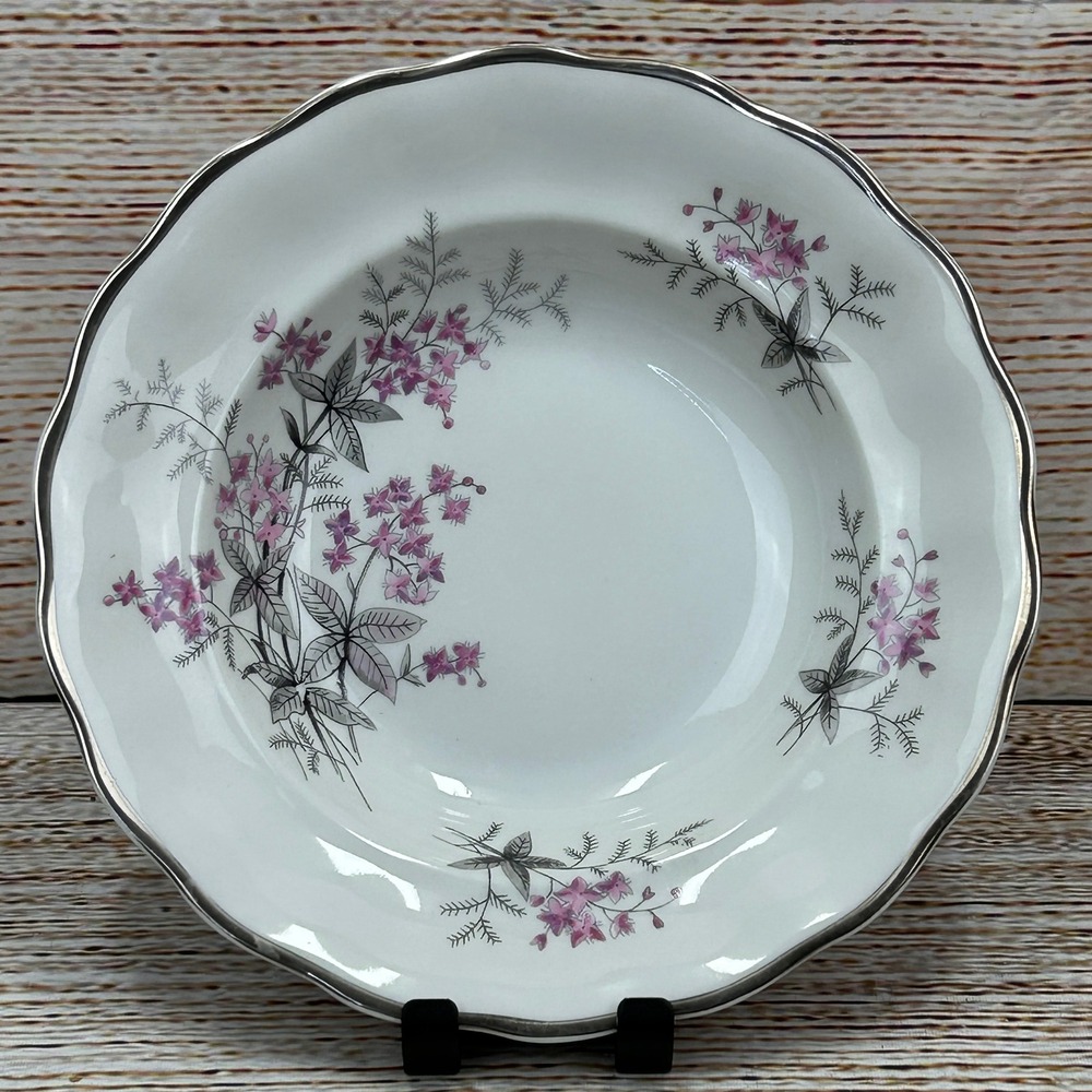 Favolina Karolina Jarolina Poland 3879 Soup Bowl Silver Scalloped Floral‎ 8